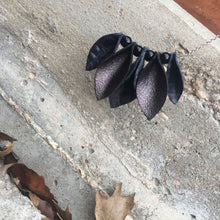Load image into Gallery viewer, Necklace (Leather) - Black Textured Petals