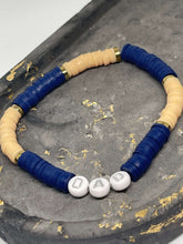 Load image into Gallery viewer, Affirmation Bracelip - Dad (Navy and Tan Heishi)