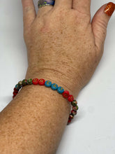 Load image into Gallery viewer, Affirmation Bracelip - Breathe (Rainbow Imperial Jasper)