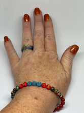 Load image into Gallery viewer, Affirmation Bracelip - Breathe (Rainbow Imperial Jasper)