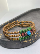 Load image into Gallery viewer, Memory Wire Beaded Bracelet - Blue Rose