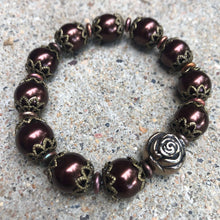 Load image into Gallery viewer, Beaded Stretch Bracelet - Vintage Burgundy