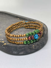 Load image into Gallery viewer, Memory Wire Beaded Bracelet - Blue Rose