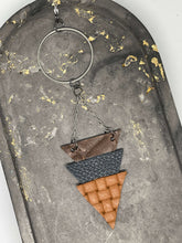 Load image into Gallery viewer, Necklace (Leather) - Three Triangles and a Hoop