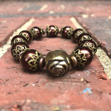 Load image into Gallery viewer, Beaded Stretch Bracelet - Vintage Burgundy