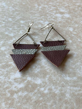 Load image into Gallery viewer, Upcycled Leather Earrings - Triangle Stacks