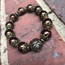 Load image into Gallery viewer, Beaded Stretch Bracelet - Vintage Burgundy