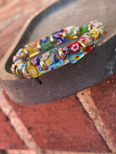 Load image into Gallery viewer, Beaded Stretch Bracelet - Square Floral Glass