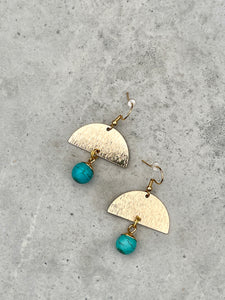 Beaded Earrings - Turquoise Drops