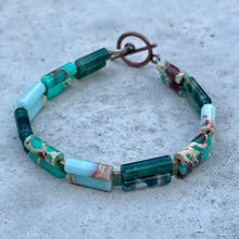 Load image into Gallery viewer, Double Trouble Beaded Bracelet - Peaceful Agate Jasper Combo
