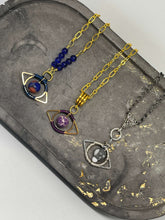 Load image into Gallery viewer, Necklace (Beaded) - The Eye (Blue/Gold)
