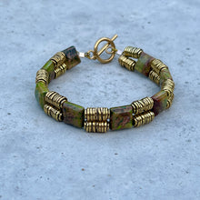 Load image into Gallery viewer, Double Trouble Beaded Bracelet - Wooden Green

