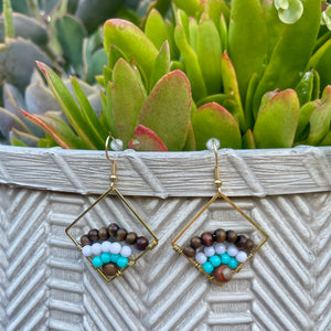 Beaded Wire Wrapped Earrings - Bridges