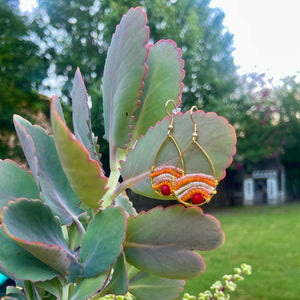 Beaded Wire Wrapped Earrings - Sunrisen