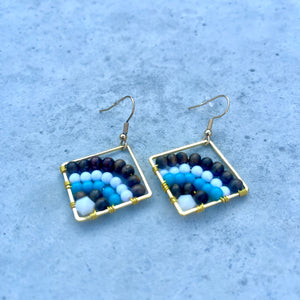 Beaded Wire Wrapped Earrings - Bridges