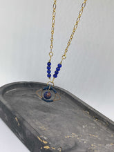 Load image into Gallery viewer, Necklace (Beaded) - The Eye (Blue/Gold)
