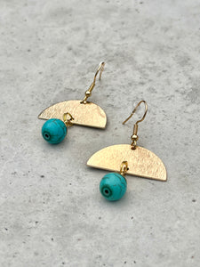 Beaded Earrings - Turquoise Drops