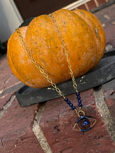 Load image into Gallery viewer, Necklace (Beaded) - The Eye (Blue/Gold)
