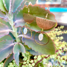 Load image into Gallery viewer, Beaded Earrings - Moonstone Geo Drops
