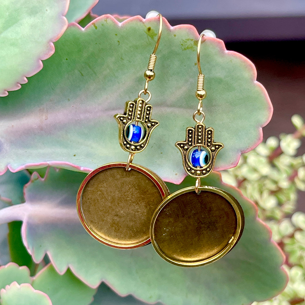 Beaded Earrings - Hamsa Moons