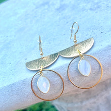 Load image into Gallery viewer, Beaded Earrings - Moonstone Geo Drops

