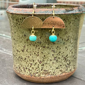 Beaded Earrings - Turquoise Drops