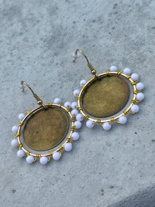 Beaded Wire Wrapped Earrings - Halo