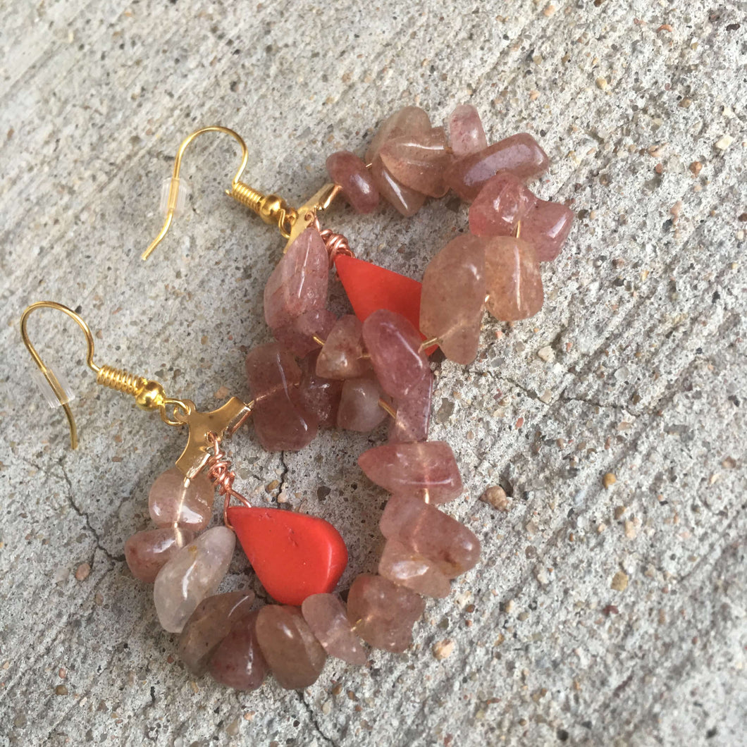 Beaded Earrings - Flower Rounds