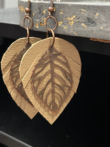 Upcycled Leather Earrings - Leave it