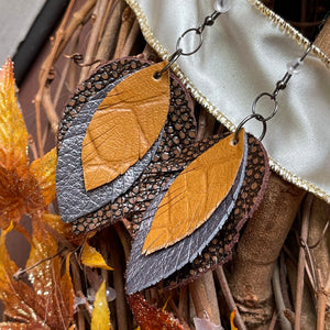 Upcycled Leather Earrings - Sultry