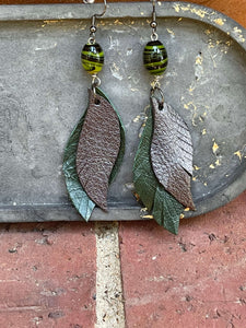 Upcycled Leather Earrings - 1