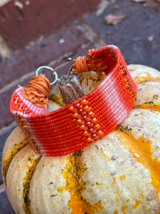 Woven Bracelet - Oranges and Apricots