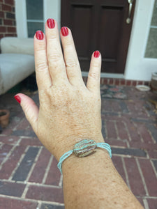 Wire Beaded Bracelet - Bluesy Brown Focal