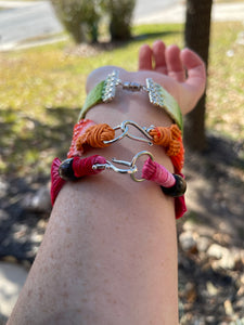 Woven Bracelet - Oranges and Apricots