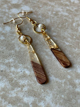 Load image into Gallery viewer, Beaded Wood and Resin Earrings - Wood and…
