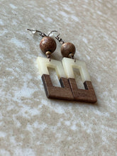 Load image into Gallery viewer, Beaded Wood and Resin Earrings - Wood and…
