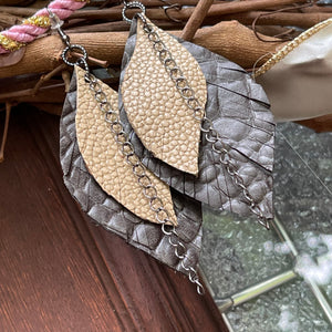 Upcycled Leather Earrings - Bountiful