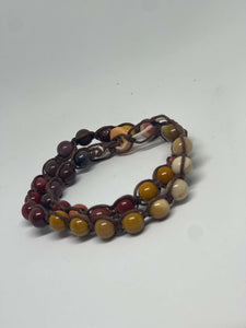 Knotted Bracelip - Mookaite Jasper & Brown