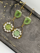 Load image into Gallery viewer, Beaded Earrings - Pearls and Lime
