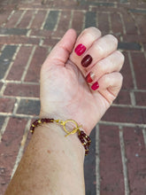 Load image into Gallery viewer, Wire Beaded Bracelet - Tiger Eye Focal with Faceted Bands
