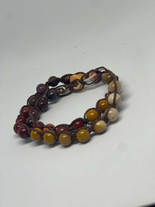 Knotted Bracelip - Mookaite Jasper & Brown