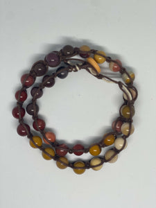 Knotted Bracelip - Mookaite Jasper & Brown