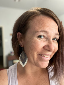 Upcycled Leather Earrings - Frosted