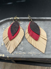 Load image into Gallery viewer, Upcycled Leather Earrings - Extroverted Introvert
