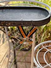 Load image into Gallery viewer, Halloween - Beaded Criss Cross Applesauce JackoLantern Hoops
