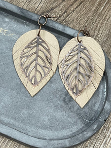 Upcycled Leather Earrings - Leave it