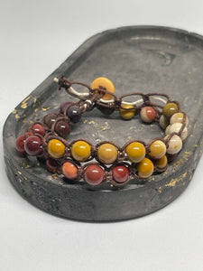 Knotted Bracelip - Mookaite Jasper & Brown