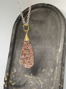 Necklace (Beaded) - Leopard Jasper Teardrops