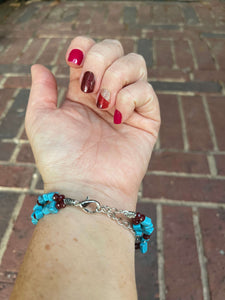 Wire Beaded Bracelet - Double Cracked Cubes