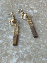 Load image into Gallery viewer, Beaded Wood and Resin Earrings - Wood and…
